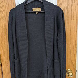 Black Women's Knit Cardigan Open Front Size S